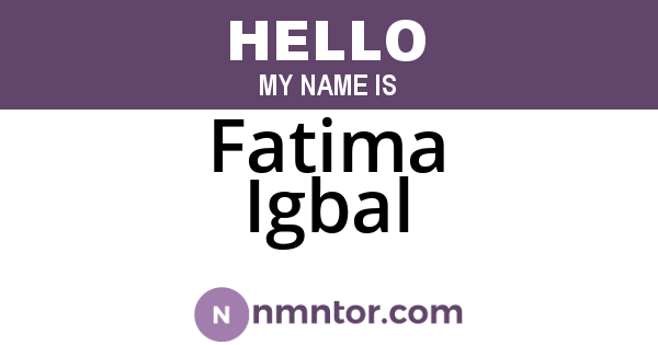 Fatima Igbal