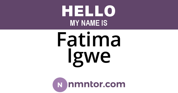 Fatima Igwe