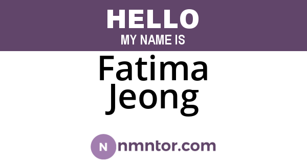 Fatima Jeong