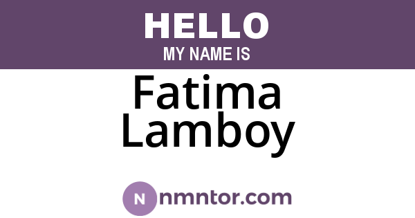 Fatima Lamboy