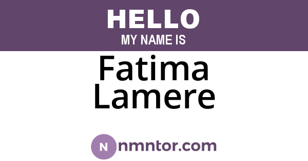 Fatima Lamere