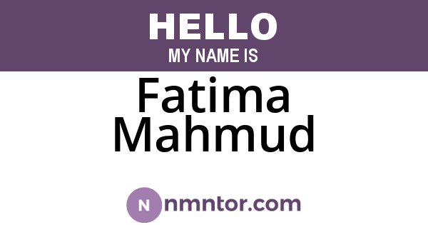 Fatima Mahmud