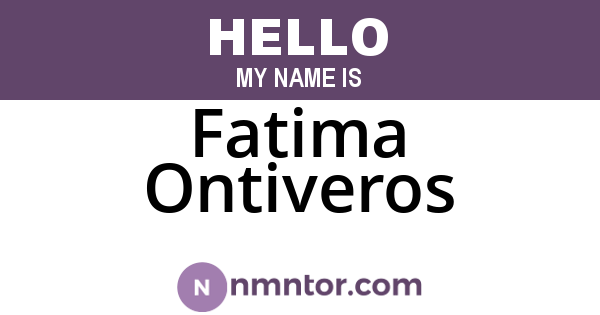 Fatima Ontiveros