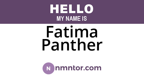 Fatima Panther