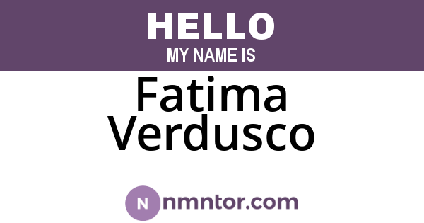 Fatima Verdusco