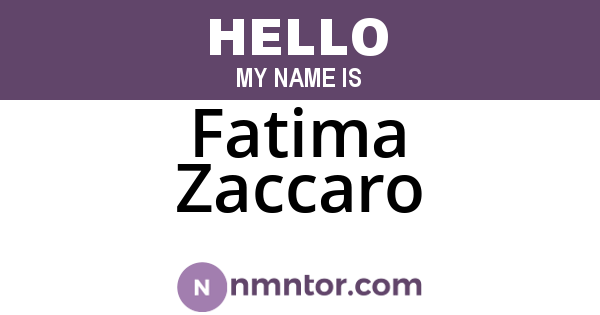 Fatima Zaccaro