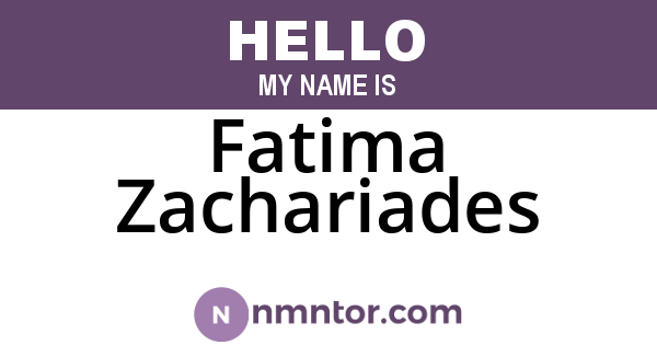 Fatima Zachariades