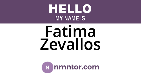 Fatima Zevallos
