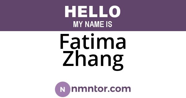 Fatima Zhang