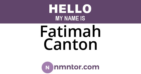 Fatimah Canton