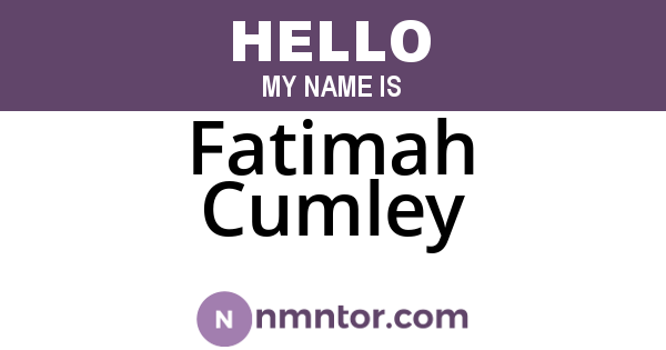 Fatimah Cumley