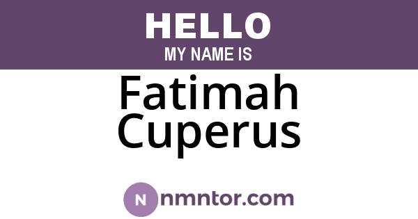Fatimah Cuperus