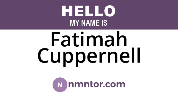 Fatimah Cuppernell