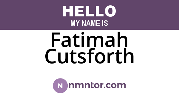 Fatimah Cutsforth
