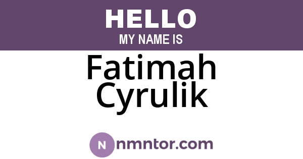 Fatimah Cyrulik