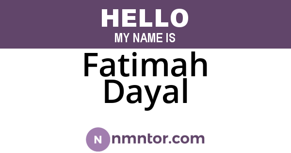 Fatimah Dayal