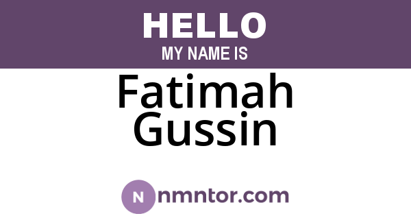 Fatimah Gussin