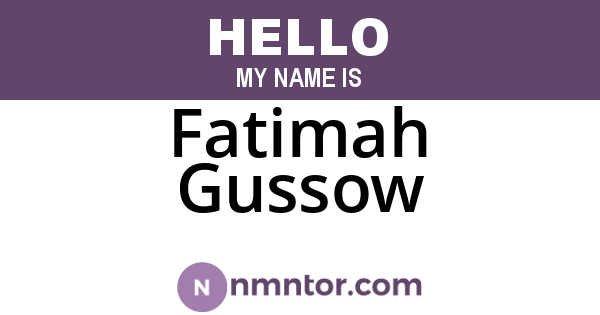 Fatimah Gussow