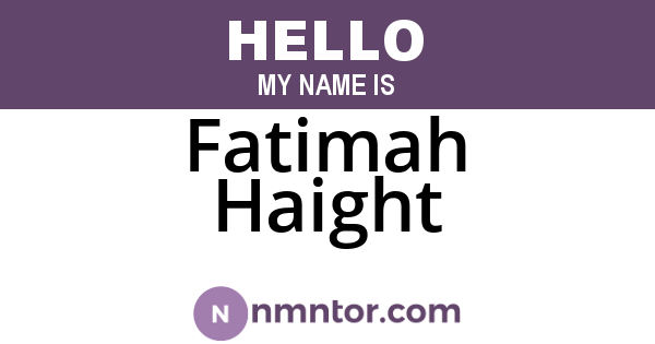 Fatimah Haight