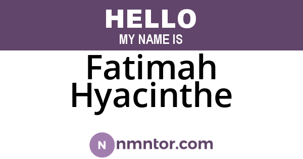 Fatimah Hyacinthe