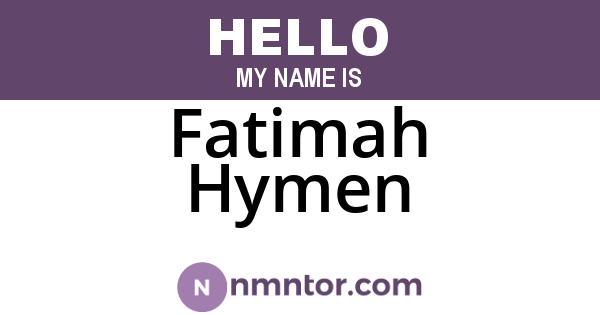 Fatimah Hymen