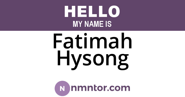 Fatimah Hysong