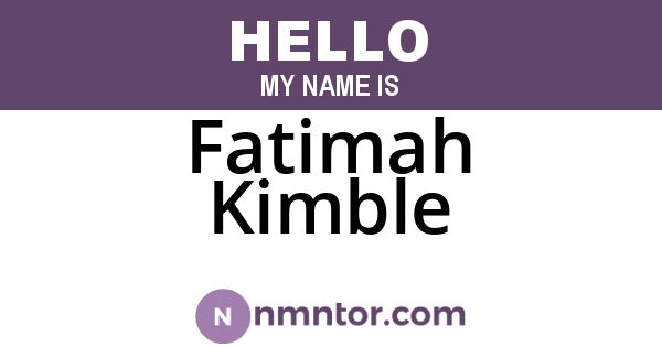 Fatimah Kimble