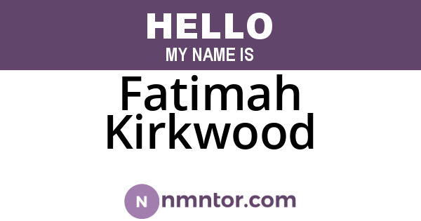 Fatimah Kirkwood