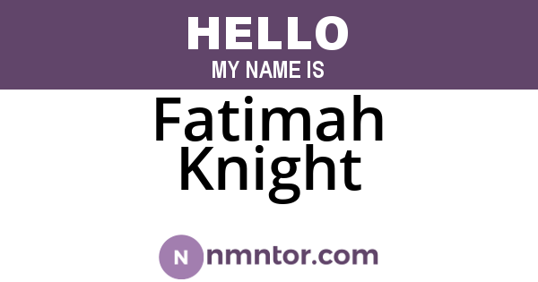 Fatimah Knight