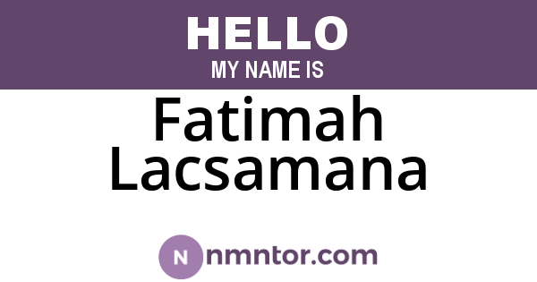 Fatimah Lacsamana