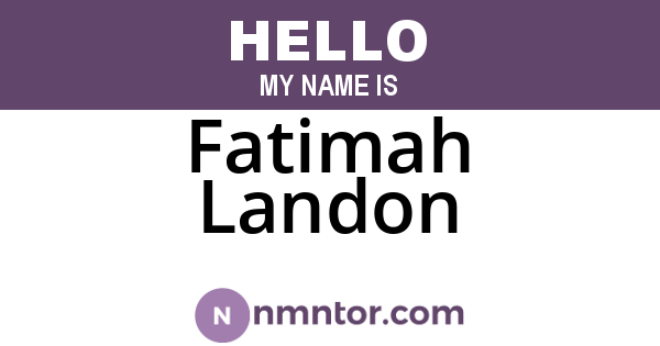 Fatimah Landon