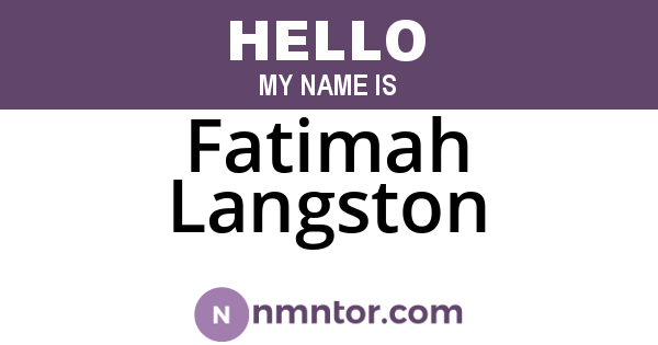 Fatimah Langston