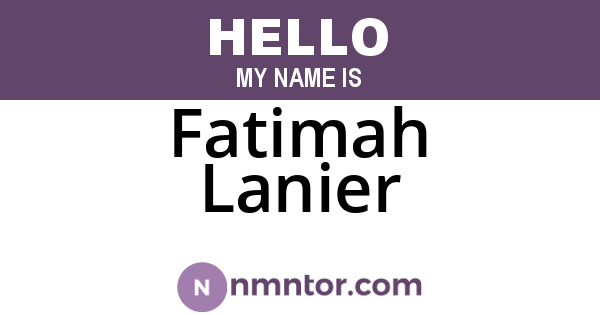 Fatimah Lanier