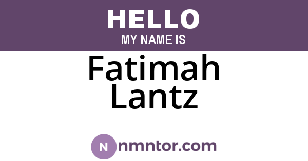 Fatimah Lantz