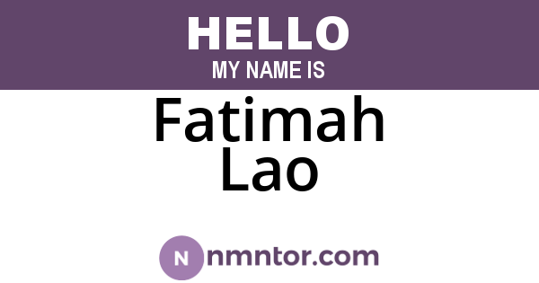 Fatimah Lao