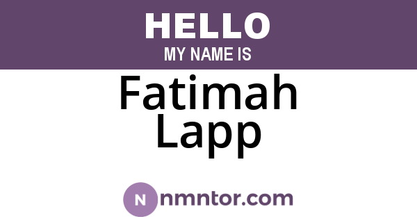 Fatimah Lapp