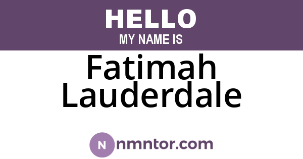 Fatimah Lauderdale