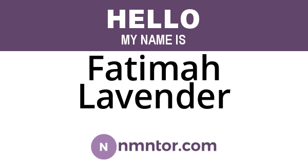 Fatimah Lavender