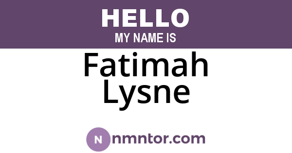 Fatimah Lysne