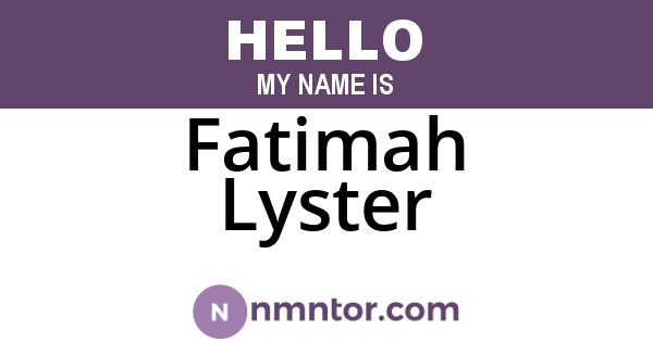 Fatimah Lyster