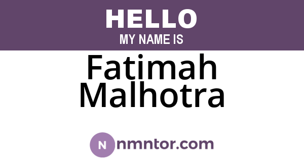 Fatimah Malhotra