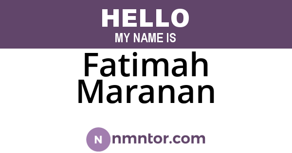 Fatimah Maranan