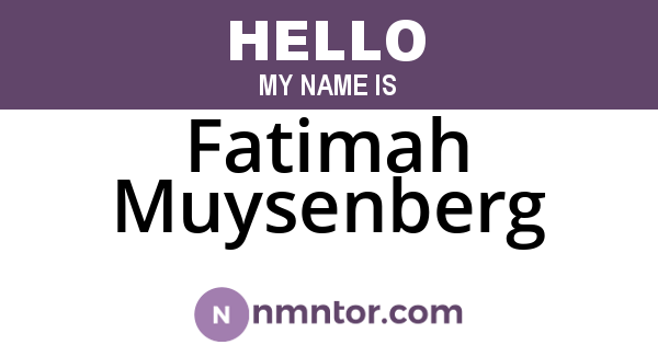 Fatimah Muysenberg