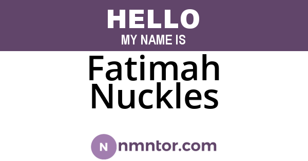 Fatimah Nuckles
