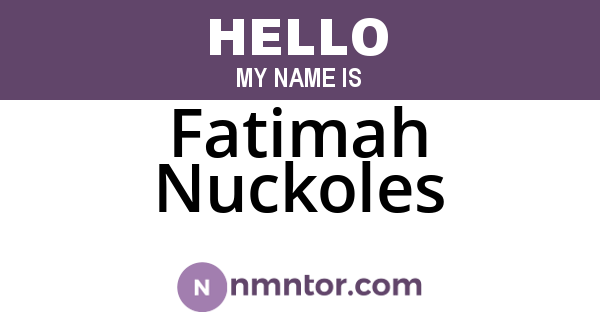 Fatimah Nuckoles
