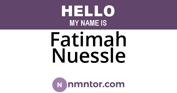 Fatimah Nuessle