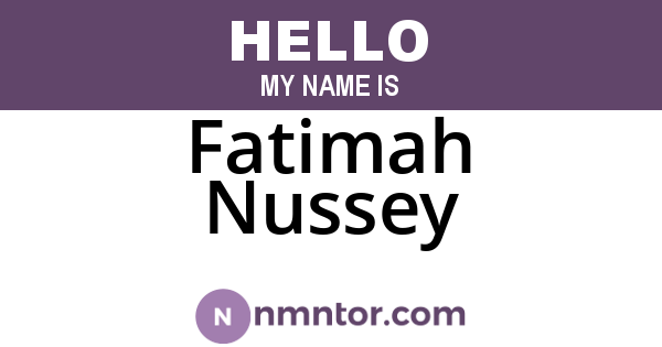 Fatimah Nussey