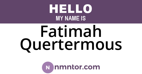 Fatimah Quertermous