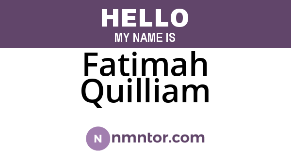 Fatimah Quilliam