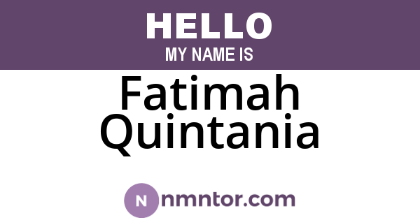 Fatimah Quintania